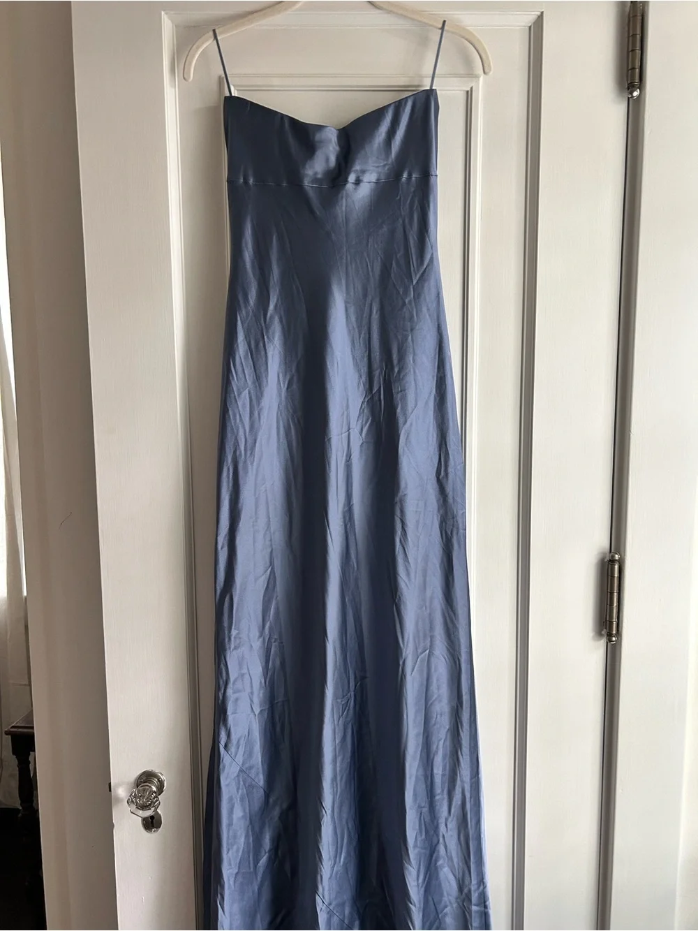 NWT REFORMATION OREN SILK DRESS, CORNFLOWER XS - Picture 5 of 10